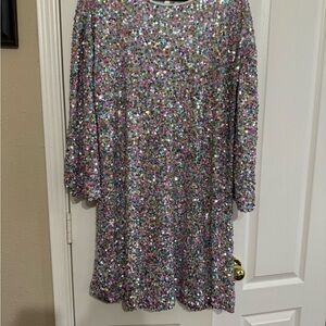 Pink Lily Glittering Kids Dress